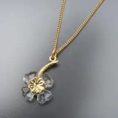 美品 スワロフスキー ネックレス クローバー ゴールド 四葉 クリスタル 植物