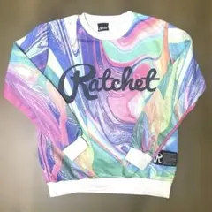 8日迄！古着 イギリス製 Ratchet ラチェット 派手 マーブル スウェットのサムネイル