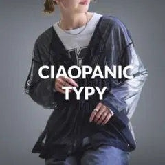 【美品】CIAOPANIC TYPYドロストチュールシアートップス　ブラックのサムネイル