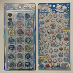 ぷくぷくあわわちゃん　2枚セット　スマホ型おはじき風シール　エポキシステッカー