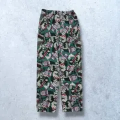 ワイドパンツ　バドワイザー柄　総柄　ポップ　y2k