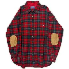 60's USA製 PENDLETON 長袖 ウールシャツ エルボーパッチ