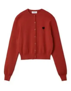 emmi 【HEART】 eco ハートニットカーディガン レッドのサムネイル