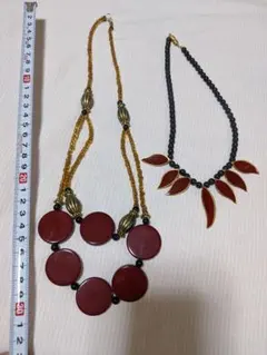 ハンドメイド ビーズ ネックレス 2点セット