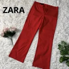 ZARA ザラ　カジュアルパンツ　レッド　Mサイズ　ストレートスラックス