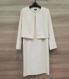 入学式に♪アイボリー系　 ジャケット付きワンピース M