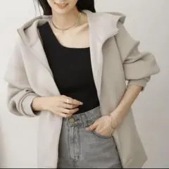 テックダンボールダブルジップBIGパーカ男女兼用／ナノユニバース