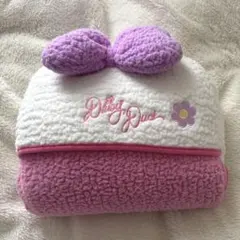 【美品】ディズニー　デイジー　フード付きポンチョ ブランケット