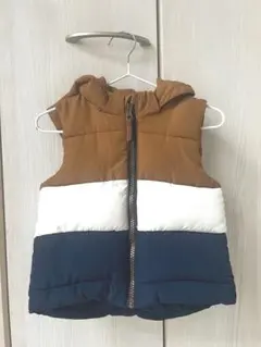 【美品】H&M フード付きダウンベスト 9-12M
