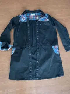 チチカカ　黒のチェック柄長袖ジャケット