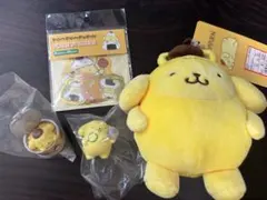 ポムポムプリン 4点セット　ガチャ　シール　マスコットキーホルダー
