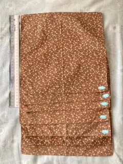 小花柄ブラウン綿ハンカチ10枚セット