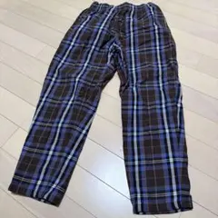 140サイズ ブラウン系チェック長ズボン　GU 長ズボン
