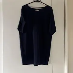 HushHush ネイビー 半袖チュニックワンピース