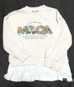 Milca クマさんプリント トレーナー アイボリー