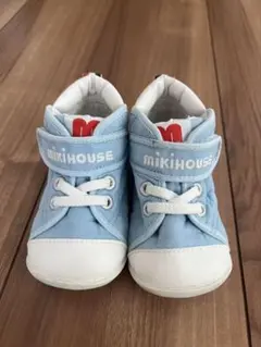 mikiHOUSE 水色 ファーストシューズ 135