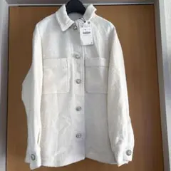 ZARA ホワイト カジュアルツイードジャケット Mサイズ　新品
