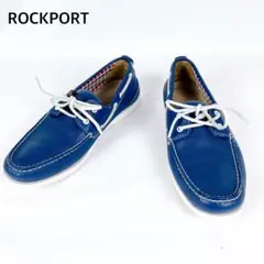 ✨希少色美品✨ROCKPORT 27cm デッキシューズ　スリッポン鮮やかブルーのサムネイル