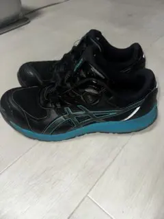 ASICS 安全靴 ブラック/ターコイズ ダイヤル式