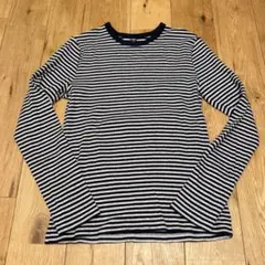 UNIQLO ソフトリブT/長袖/ボーダー ネイビー