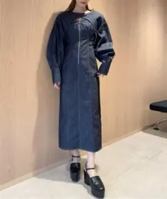 【美品】SNIDEL 2wayデザインジップワンピース デニム セットアップ 1