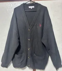 【POLO ポロ】ダークグレー カーディガン Lサイズ