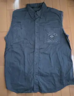 髑*e様 HARLEY-DAVIDSON スカル刺繍 ベスト XL