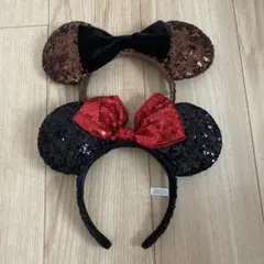 ディズニー　カチューシャ　ミニー　スパンコール　セット