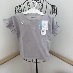 GLOBAL WORK グレー フリル袖 Tシャツ 110cm
