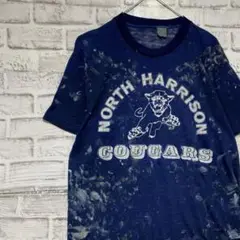 USA製90sヴィンテージTシャツ！シングルステッチ　ネイビー半袖古着S715