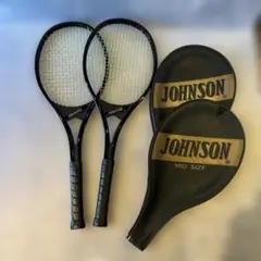 【ヴィンテージ】JOHNSON テニスラケット 2本セット ケース付き