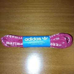 adidas　マリメッコ　靴ひも　シューレース　ピンク×白　ロゴ入り　新品未使用