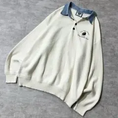 90s USA製 Lee デニム 襟付き コットンニット ニットポロ カレッジのサムネイル