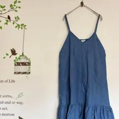 Just Relaxin /キャミソールティアードワンピース デニム調 M
