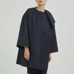 美品⭐︎yori ヨリ　ツイルサイドフレアコート　36 ネイビー　紺　セレモニー