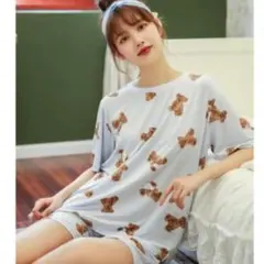 セール♡ポシェット付きパジャマ 　韓国半袖　クマ　くま　ジェラピ好きに