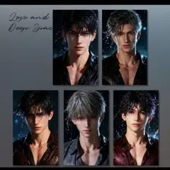 恋と深空　雨中　PVC素材トレカ　5枚セット　即購入可　現品1セット