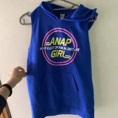 ANAP GIRL 青 M フード付きパーカー