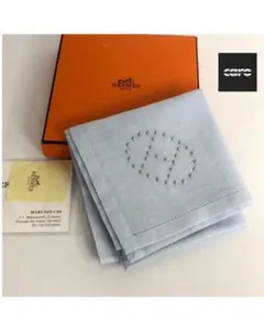 HERMES エルメス Hロゴ 刺繍 ハンカチ ハンカチーフ Hレリーフのサムネイル