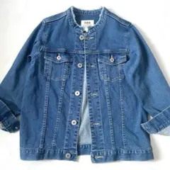 ikka イッカ　デニムジャケット　ノーカラー　Gジャン キレイめ　定番