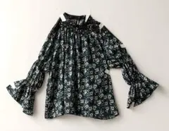 希少 FURFUR パッチワークミックス ブラウス 花柄 青 キャンディスリーブのサムネイル