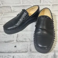 ルブタン 黒 靴 35 1/2 革 スリッポン スニーカー ローファー