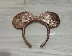ミニー耳カチューシャ ローズゴールド スパンコール