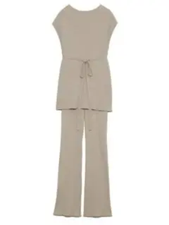 SNIDEL スナイデル リブ編み ベージュ セットアップ