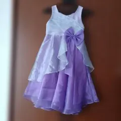 キッズ　ドレス　紫　レース　発表会　フォーマル