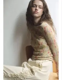 ZARA トップス 花柄 シアートップス