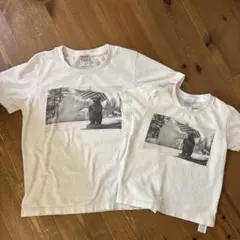coen クマ国旗プリントTシャツ 110・150サイズ ペア売り