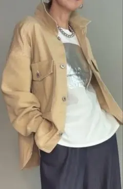 Gジャン風ジャケット　ニットスリーブ