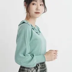 ビュルデサボン comfort merino frillプルオーバー ミントのサムネイル