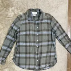 H&M ネルシャツ カーキチェック柄 長袖